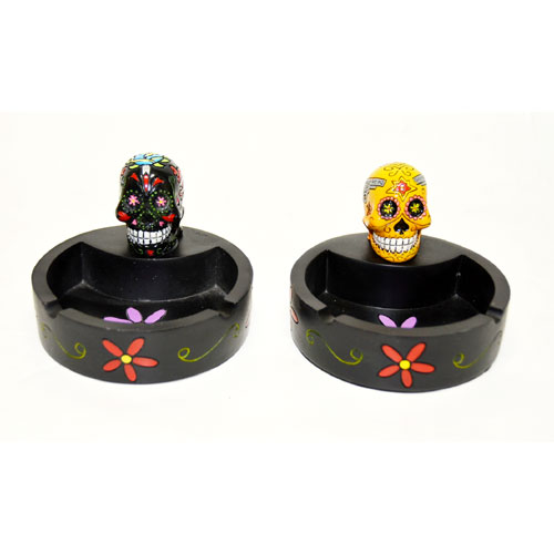 【再入荷!!】【IMPORT GOODS】SUGAR SKULL TRAY ROUND【アッシュトレイ】【灰皿】