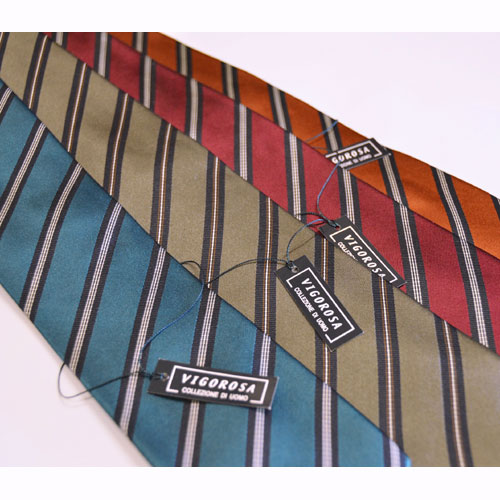 【VIGOROSA】ネクタイ【ボーダー】【スーツ】【パーティー】【中国製】