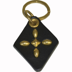 【OG CLASSIX/オージークラシックス】STUDS CROSS KEY HOLDER【レザーキーホルダー】【スタッズ】