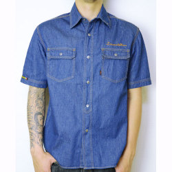 【OG CLASSIX/オージークラシックス】DENIM DOT SHIRTS【半袖ボタンシャツ】【デニムシャツ】