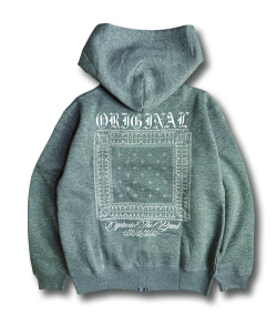 【OG CLASSIX/オージークラシックス】CROSS BANDANA 10.0oz. ZIP HOOD(裏起毛) 【ジップフード】【パーカー】【裏起毛】【10オンス】
