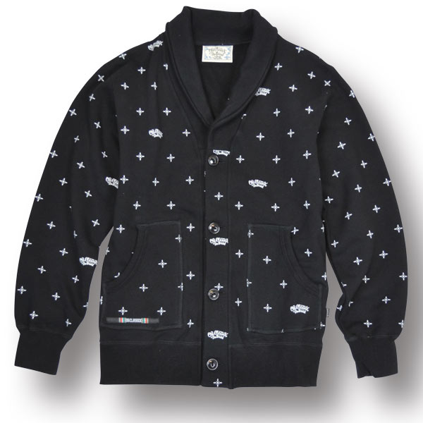 【OG CLASSIX/オージークラシックス】CROSS BANDANA SHAWL COLLAR【スウェット】【カーディガン】【クロス】【バンダナ】