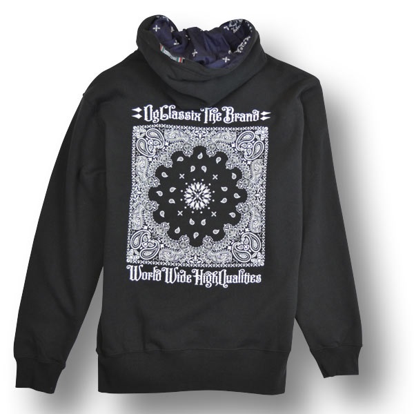 【OG CLASSIX/オージークラシックス】PAISLEY CROSS PULL HOOD【ジップフード】【パーカー】【クロス】