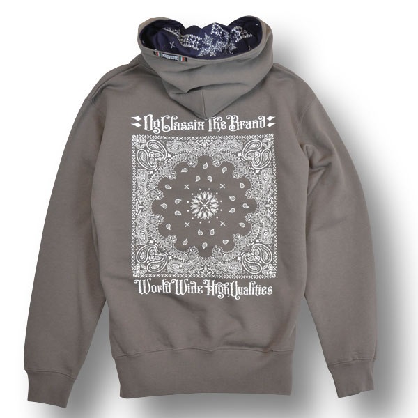 【OG CLASSIX/オージークラシックス】PAISLEY CROSS PULL HOOD【ジップフード】【パーカー】【クロス】