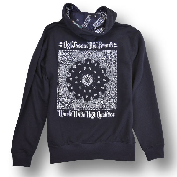 【OG CLASSIX/オージークラシックス】PAISLEY CROSS PULL HOOD【ジップフード】【パーカー】【クロス】