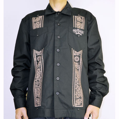 【OG CLASSIX/オージークラシックス】BANDANA LINE CUBA SHIRTS(LONG)【長袖ボタンシャツ】【キューバシャツ】【バンダナ】【ペイズリー】