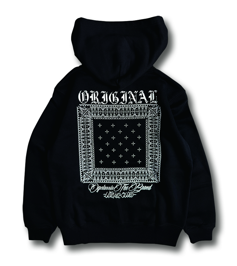 【OG CLASSIX/オージークラシックス】CROSS BANDANA 10.0oz. ZIP HOOD(裏起毛) 【ジップフード】【パーカー】【裏起毛】【10オンス】