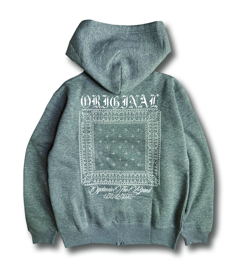 【OG CLASSIX/オージークラシックス】CROSS BANDANA 10.0oz. ZIP HOOD(裏起毛) 【ジップフード】【パーカー】【裏起毛】【10オンス】