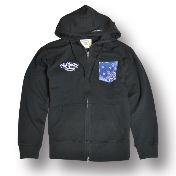 【OG CLASSIX/オージークラシックス】OLD SKULL POCKET ZIP HOOD【ジップフード】【パーカー】【バンダナ】【ポケット】【スカル】