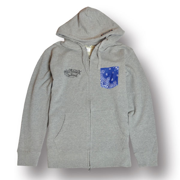 【OG CLASSIX/オージークラシックス】OLD SKULL POCKET ZIP HOOD【ジップフード】【パーカー】【バンダナ】【ポケット】【スカル】