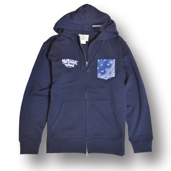 【OG CLASSIX/オージークラシックス】OLD SKULL POCKET ZIP HOOD【ジップフード】【パーカー】【バンダナ】【ポケット】【スカル】