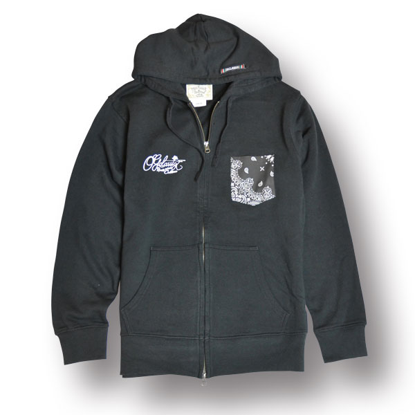 【OG CLASSIX/オージークラシックス】CLASSIX SCRIPT POCKET ZIP HOOD【ジップフード】【パーカー】【バンダナ】【ポケット】
