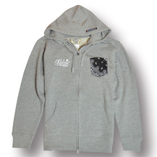 【OG CLASSIX/オージークラシックス】CLASSIX SCRIPT POCKET ZIP HOOD【ジップフード】【パーカー】【バンダナ】【ポケット】