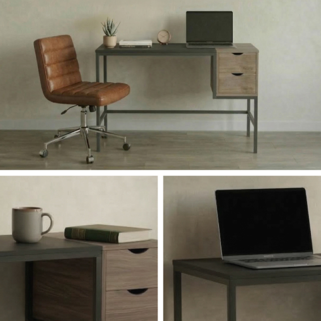 パソコンデスク PCデスク 幅100cm 大人 収納 引き出し付き スライド