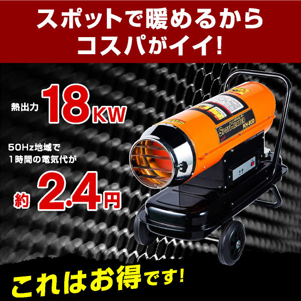 電気ヒーター HBD-20S 1220W 日本製 業務用ヒーター 業務用ストーブ スポットヒーター ナカトミ KH-80D 1年