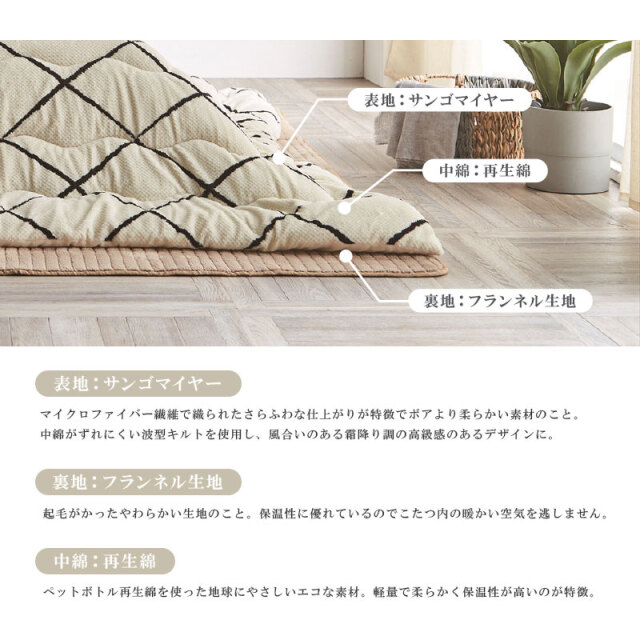 こたつ掛け布団 こたつ布団 薄掛け布団 正方形 190×190 洗える 洗濯