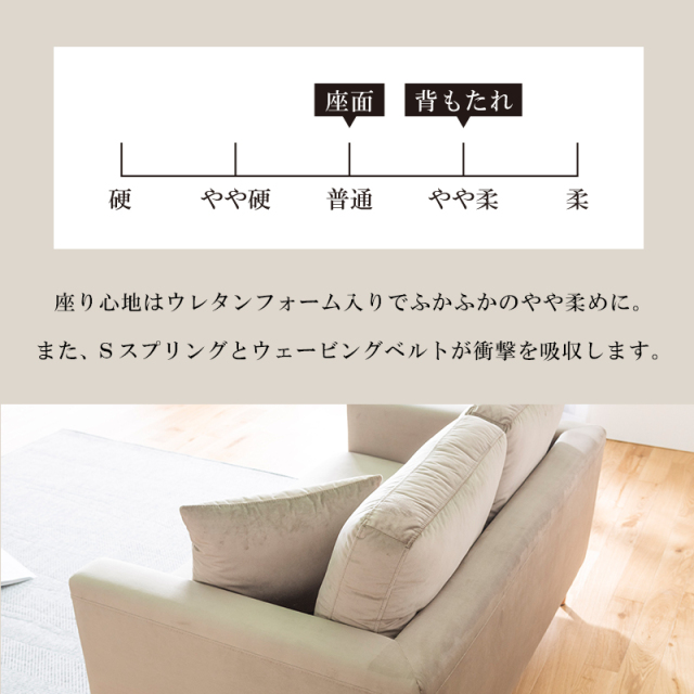 ソファ ローソファー フロアタイプ 2P 二人掛け 肘あり 座面