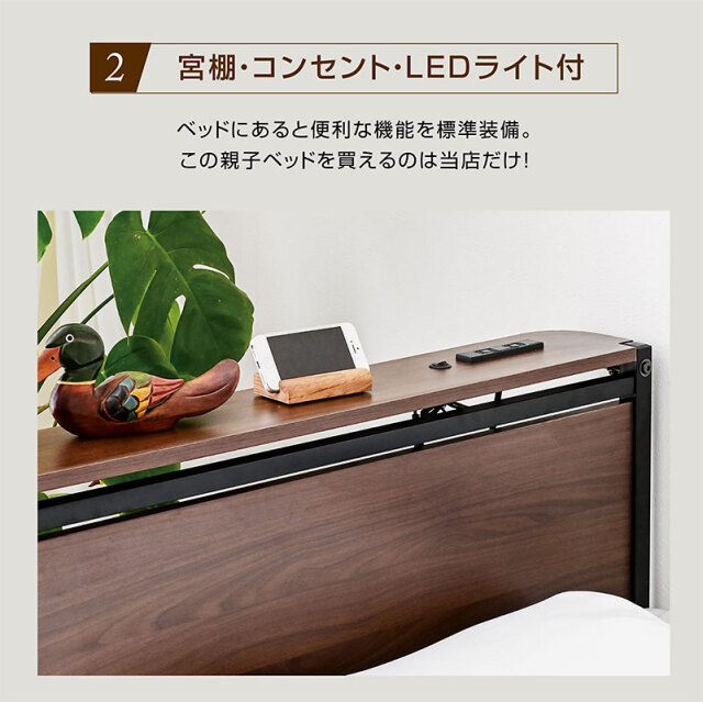 特殊 高反発三つ折りマットレス2枚付 二段ベッド 2段ベッド 親子