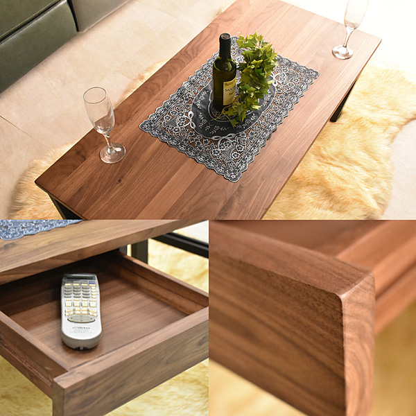 展示品 エスティック ウォールナット 無垢材 サイドテーブル コーヒー