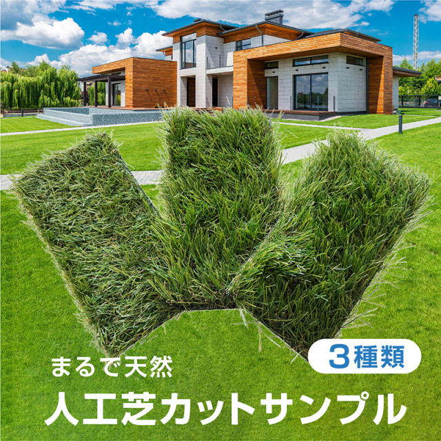 人工芝 芝生 カットサンプル 3種類 サンプル サンプルセット リアル