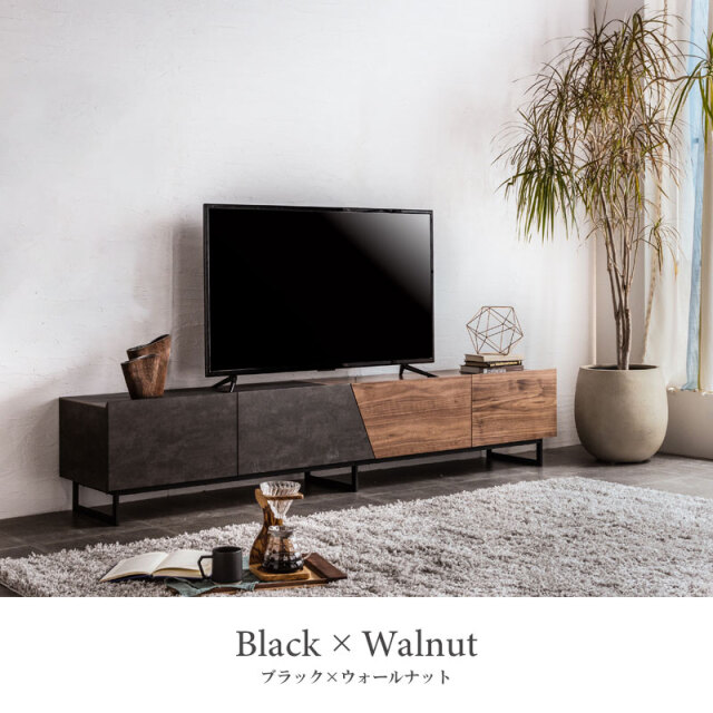 ♡ ＦＩＴ収納付きＴＶボード ナチュラル／ブラック [5130] FIT収納付きTVボード ナチュラル／ブラック [5130]