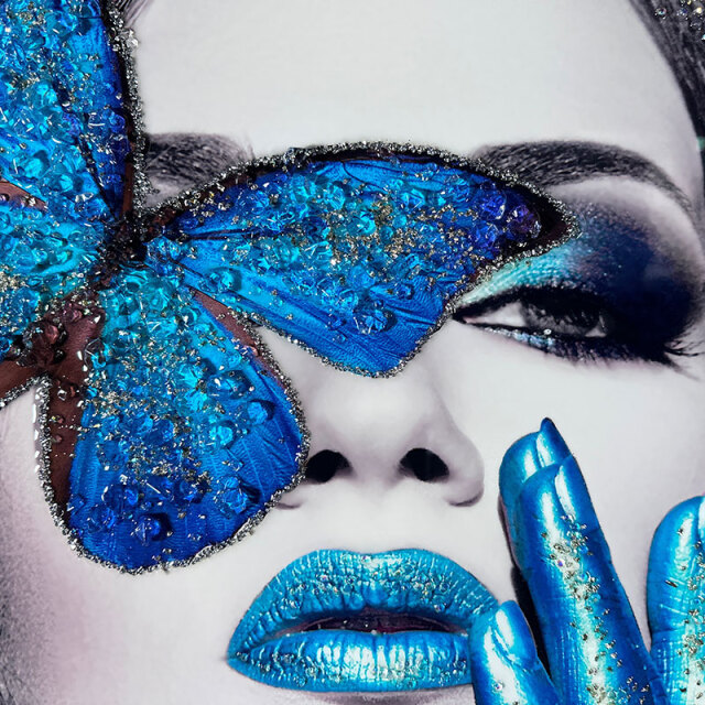 水晶パネル アートパネル 60×80cm 金フレーム付き 女性 クリスタル