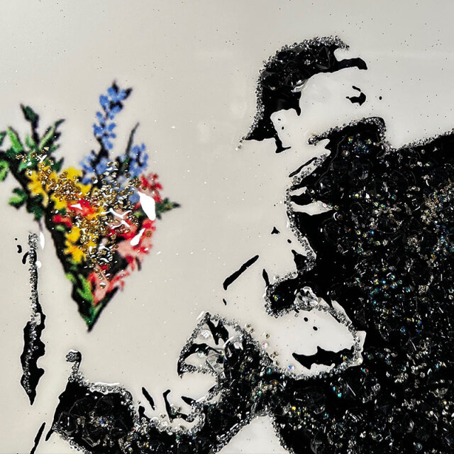 バンクシー 花束を投げる男 絵画 アートパネル Amazon.co.jp: Banksy アートパネル 1枚 飾り絵 モダン