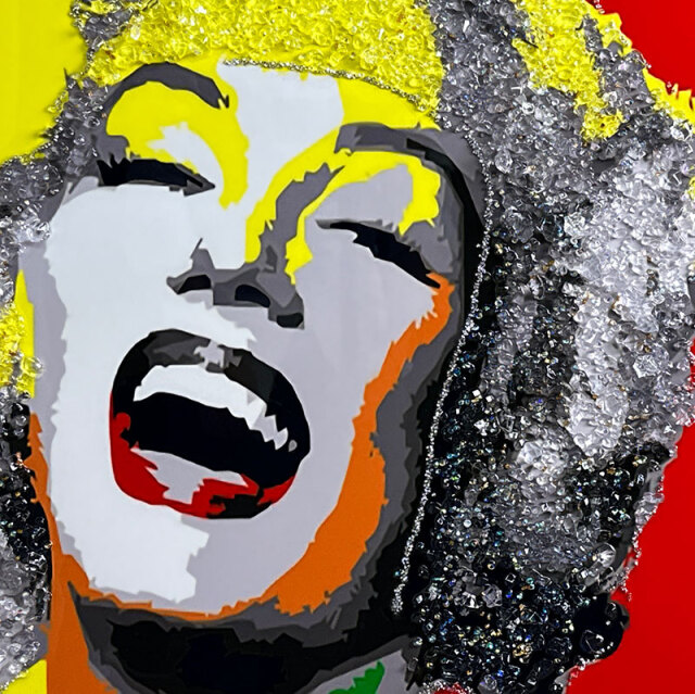 水晶パネル アートパネル 60×80cm 金フレーム付き 偉人 女性 人物