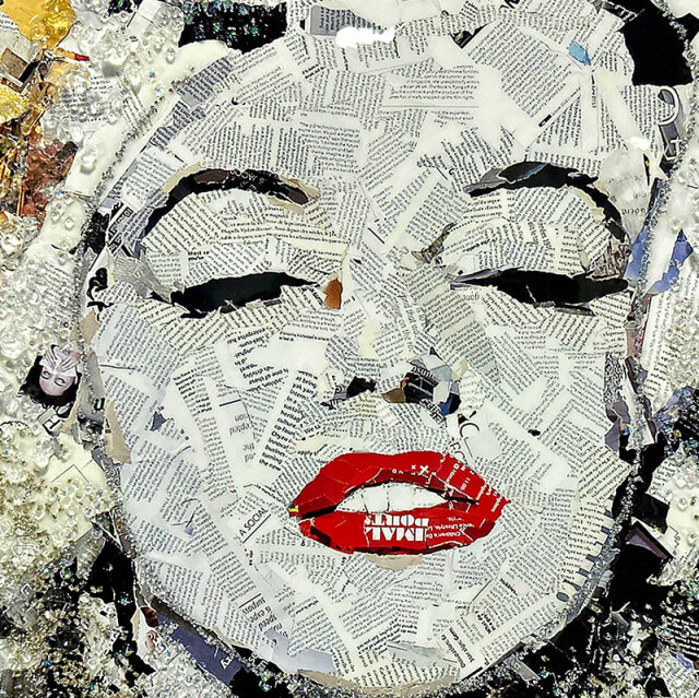 水晶パネル アートパネル 50×50cm 金フレーム付き 偉人 女性 人物