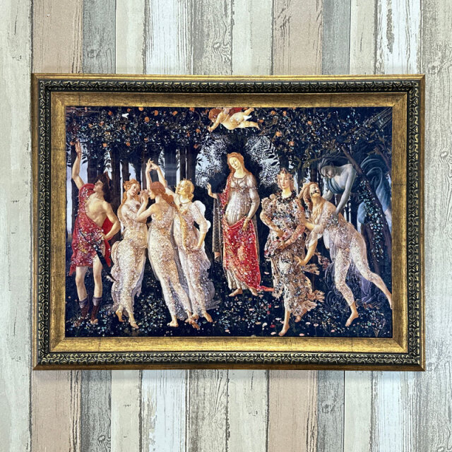 水晶パネル アートパネル 62×82cm 名画 プリマヴェーラ フレーム付き 