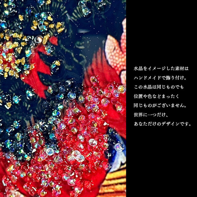 水晶パネル アートパネル 62×62cm 名画 鳳凰図 フレーム付き