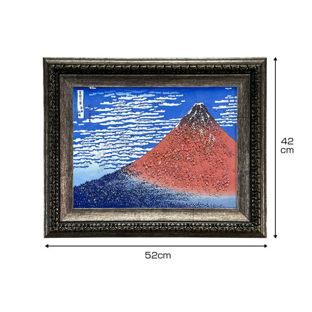 水晶パネル アートパネル 42×52cm 名画 凱風快晴 フレーム付き