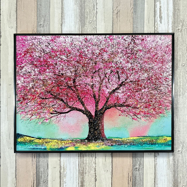 アートパネル① 水晶パネル アートパネル 60×80cm 開運画 金フレーム付き