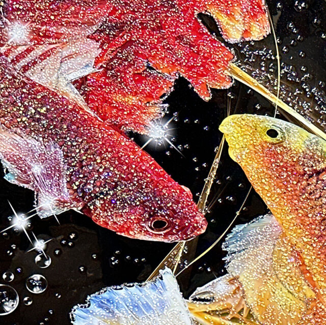 水晶パネル アートパネル 90×160cm 開運画 金フレーム付き