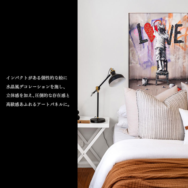 水晶パネル アートパネル 60×80cm ポップアート 銀フレーム付き