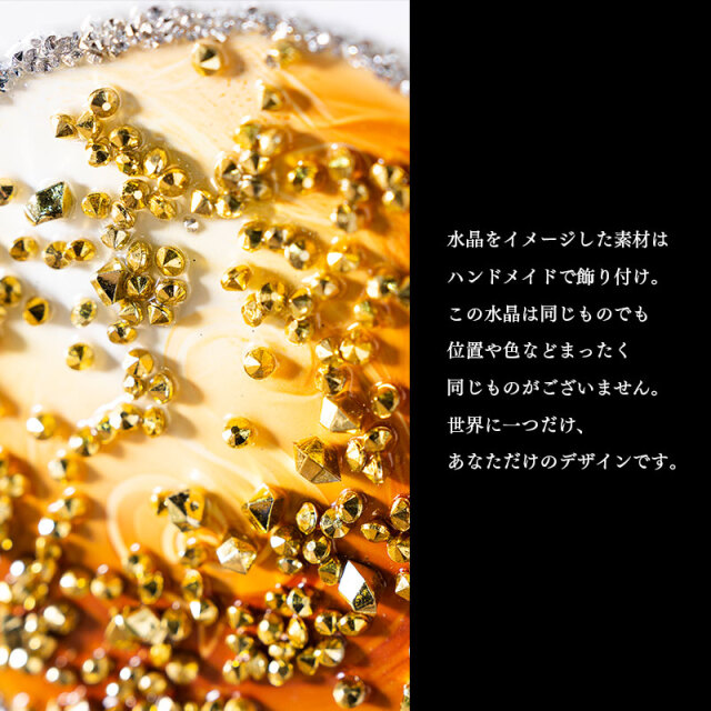 水晶パネル アートパネル 50×50cm 開運画 金フレーム付き クリスタル