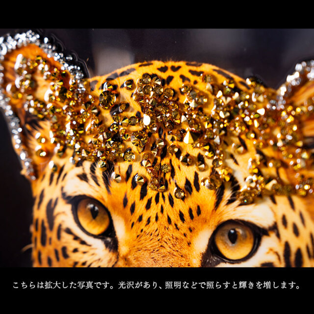 水晶パネル アートパネル 50×50cm 開運画 黒フレーム付き クリスタル