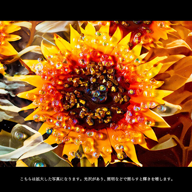 水晶パネル アートパネル 40×50cm 風景 金フレーム付き クリスタル
