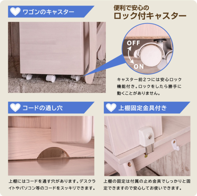 タブレット対応 コンパクト 学習机 (デスクのみ) 3点セット 学習