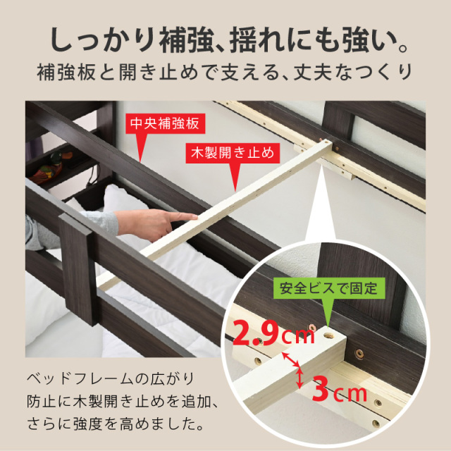 夏はクール三つ折りマットレス付き 二段ベッド 2段ベッド サローネ