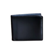 本コバ磨き コードバン 二つ折り財布 小銭なし