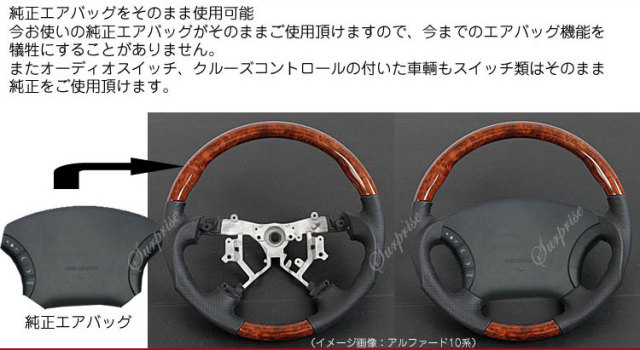 本革】ハイエース200系4型 ステアリング ピアノブラック×黒革