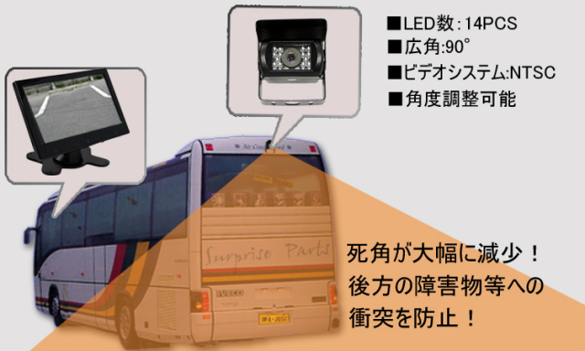 タッチボタン 7㌅モニター&バックカメラ 24Vノイズ防止