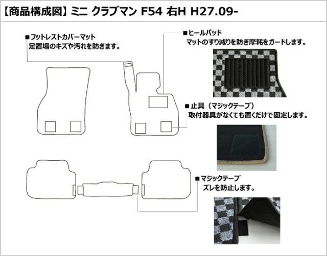 MINI F54クラブマン　純正フロアマット新品 BMW MINI 純正 F54 CLUBMAN用 フロント オールウェザー マット