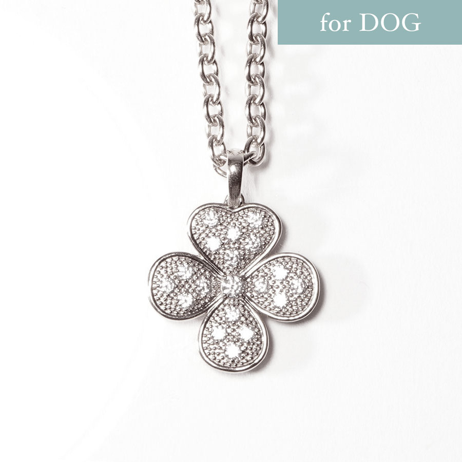 フォーチューンクローバー DOGネックレス  ※文字入れ刻印オプション有