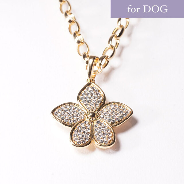 アガパンサス DOGネックレス（ゴールド色） ※文字入れ刻印オプション有