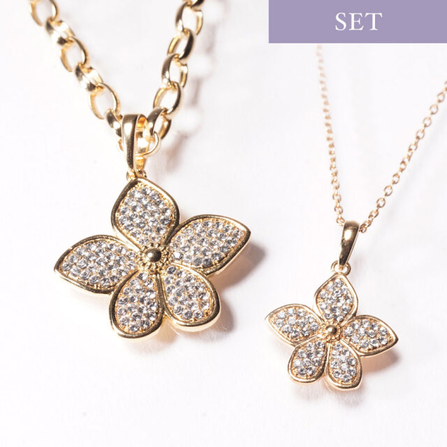 アガパンサス DOG&オーナー ネックレスセット（ゴールド色／シルバー色） ※文字入れ刻印オプション有