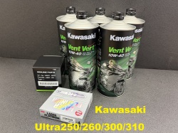 【OIL-KAW-KIT-001V】カワサキ  elf Vent Vert SL 10W-40 オイルメンテナンスセット