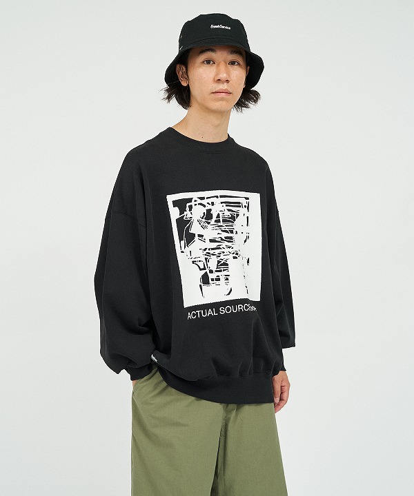 フレッシュサービス × アクチュアルソース/FreshService × ACTUAL SOURCE     LIGHT OZ CREW NECK SWEAT  "LITHOGRAPH"（全3色）