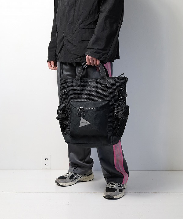アンドワンダー /and wander   3D mesh 2way tote bag